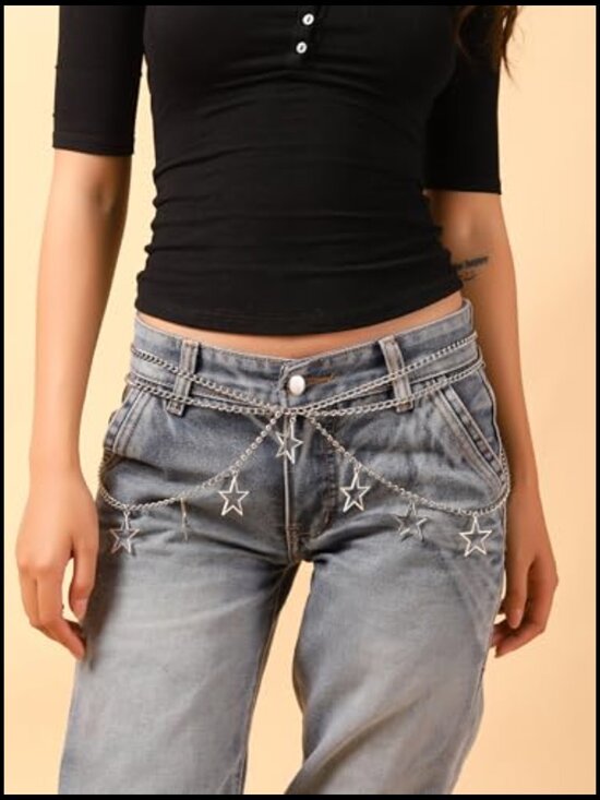 Adjustable Star Waist Chain Belt Y2K Gothic Punk Emo Grunge Alternative Style main image 5